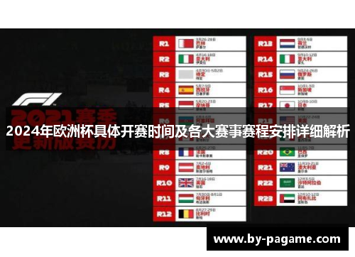 2024年欧洲杯具体开赛时间及各大赛事赛程安排详细解析